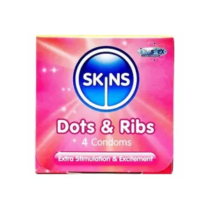 Skins Dots & Ribs Extra Stimulation & Exite Condoms 4 Pcs
