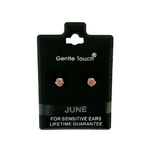 Gentle Touch June Birthstone Earrings For Sensitive Ears