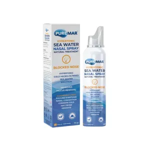 Puremar Hypertonic Sea Water Nasal Spray Blocked Nose 100ml