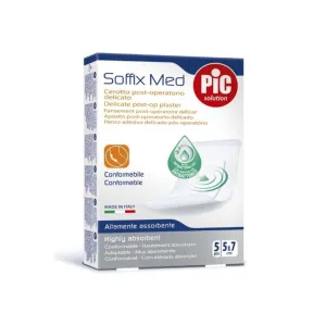 Pic Soffix Med Delicate Post Operation Plaster Highly Absorbent 5x7cm 5 Pcs