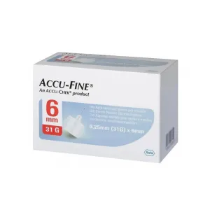 Accu-Fine 6mm Insulin Pen Needles 100 Pcs