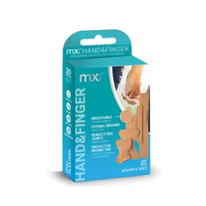 MX Health Hand & Finger Adhesive Plasters Assorted 20 Pcs