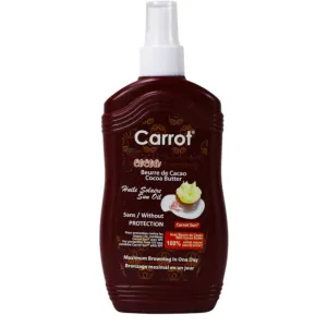 Carrot Sun Cocoa Butter Tanning Oil Spray Maximum Browning 200ml