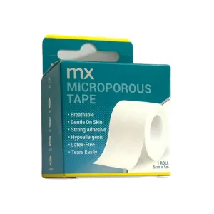 MX Microporous Surgical Tape 5cm x 5m 1 Roll