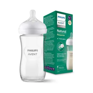 Avent Natural Response Pure Glass Baby Bottle 1m+ 240ml