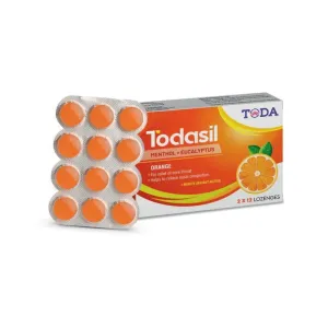 Toda Todasil Menthol + Eucalyptus Orange Lozenges 24 Pcs