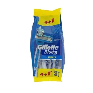 Gillette Blue 3 Simple Disposable Razor 4+1 Pcs