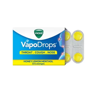 Vicks VapoDrops Honey Lemon Menthol Lozenges 16 Pcs