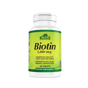 Alfa Biotin 5,000mcg Tablets 100 Pcs
