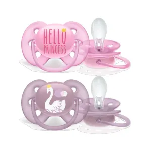 Avent Ultra Soft Soother 6-18m Girl Pink 2 Pcs