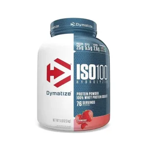 Dymatize ISO100 Hydrolyzed Whey Protein Powder Gourmet Strawberry 5 lbs