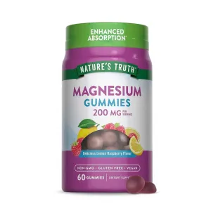 Nature's Truth Magnesium 200mg Lemon Raspberry Gummies 60 Pcs