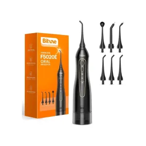 Bitvae Cordless F5020E Oral Irrigator Water Flosser With 7 Tips Black