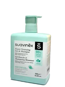 Suavinex Paediatric Foaming Cleansing Gel & Shampoo 93% Natural 500ml